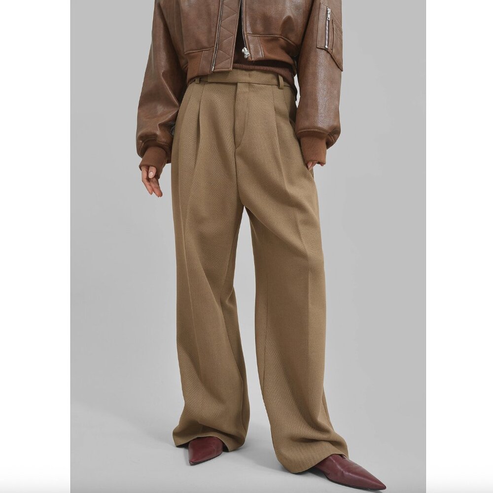 Sold Out! The Frankie Shop Skylar Wide Leg Trousers in Beige size S Barely Worn